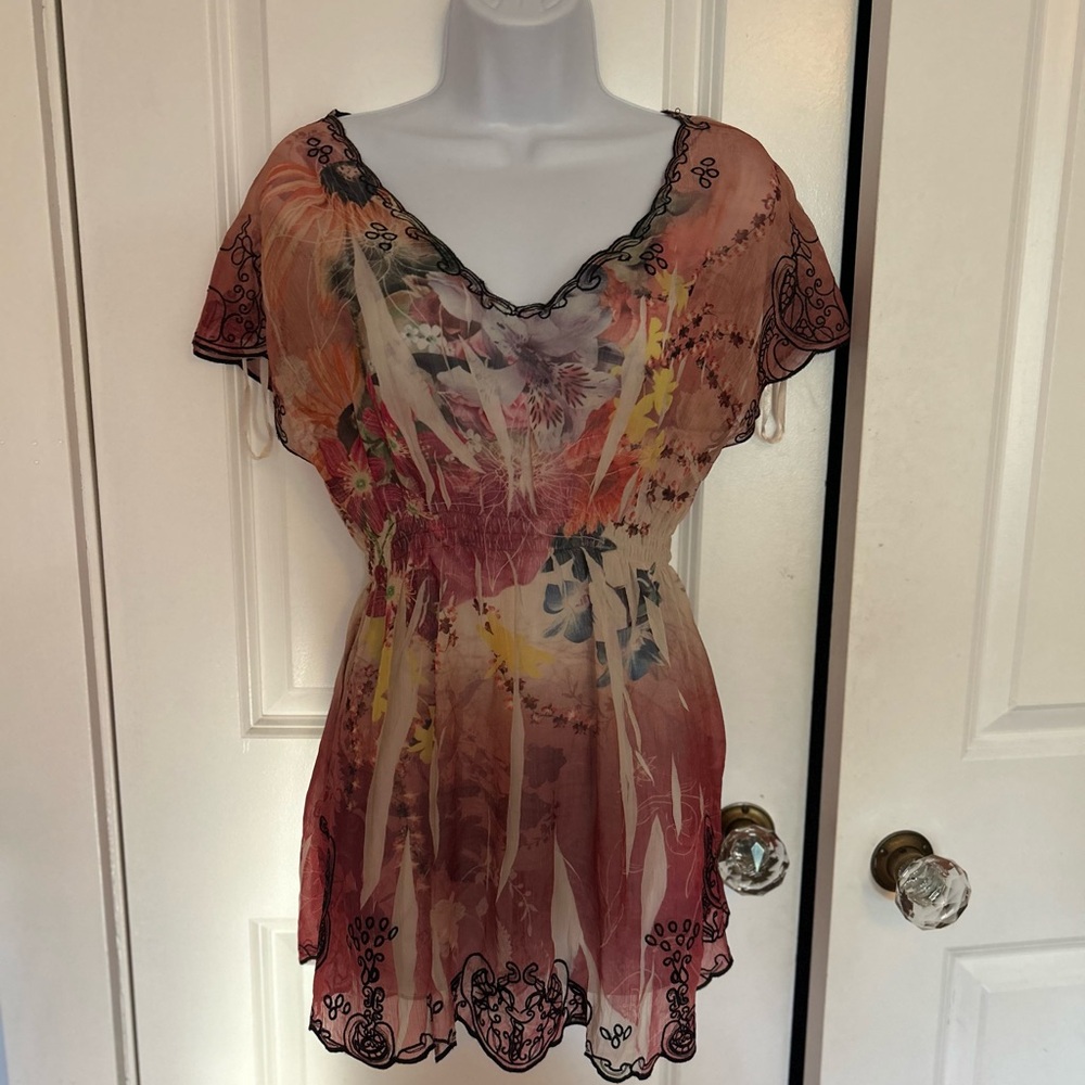 Sienna Rose Multicolor Sheer Blouse